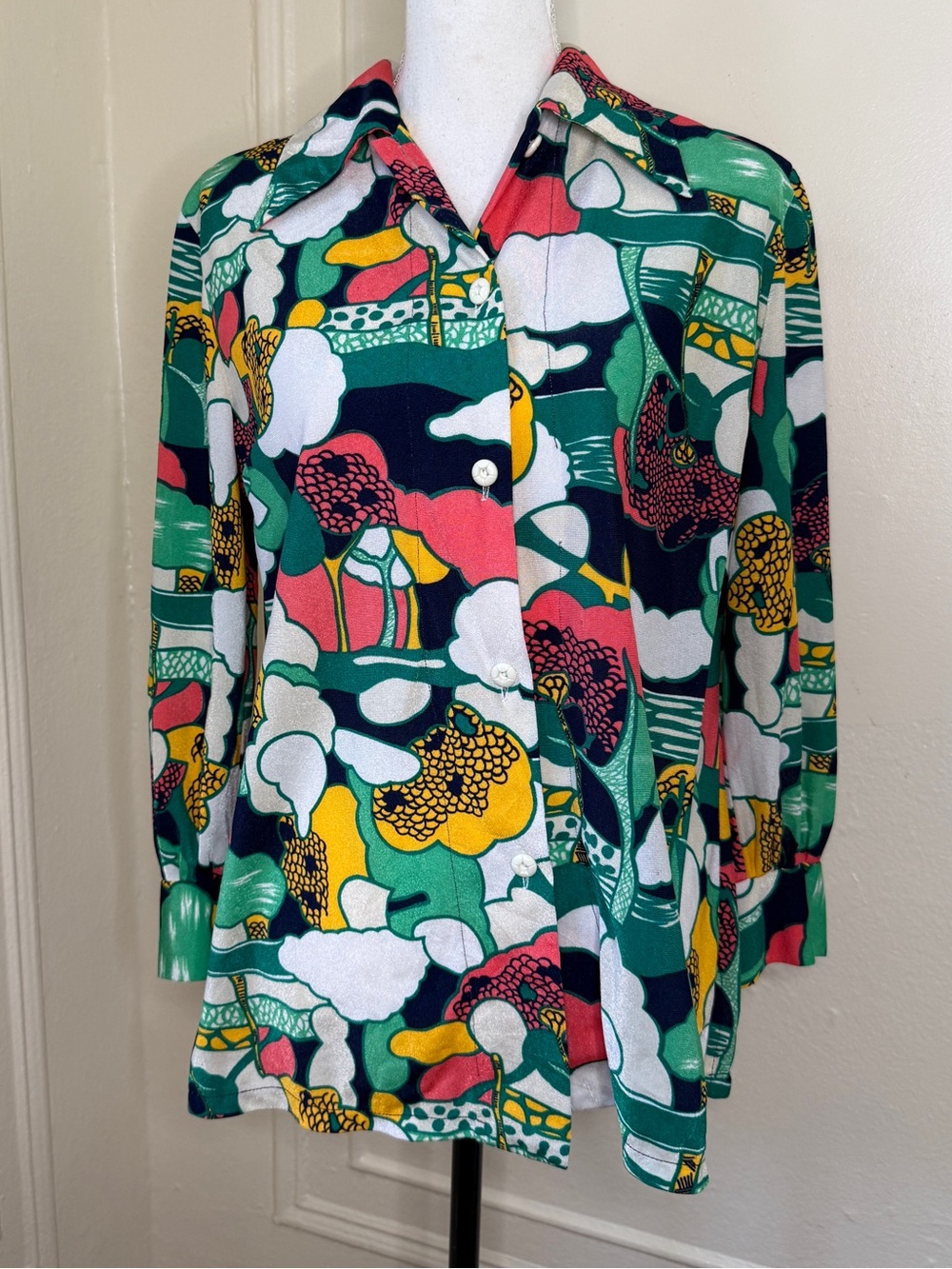 1960s / 70s Vintage "Prospect Road" Landscape Motif Bohemian Flower Power Mod S